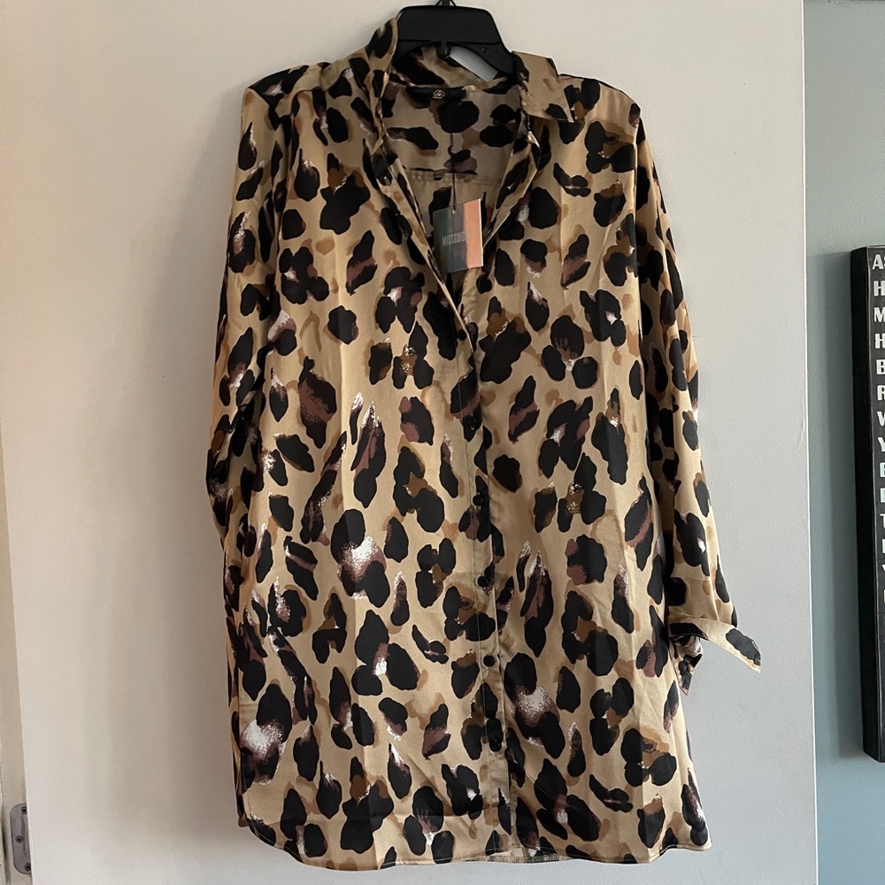 Misshuided Satin Shirt Dress